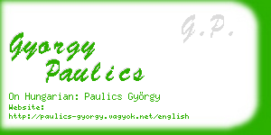 gyorgy paulics business card